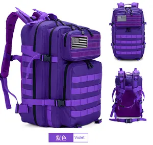 3日間のバックパック使用45L容量の防水戦術的な紫色のバックパックハイキング用