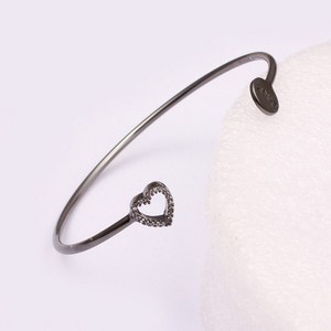 Nueva Caliente Venta de Oro Negro Rhinestone de La Joyería Del Encanto Del Corazón Pulsera Tag Grabado Brazalete Pulsera - Product Image 2