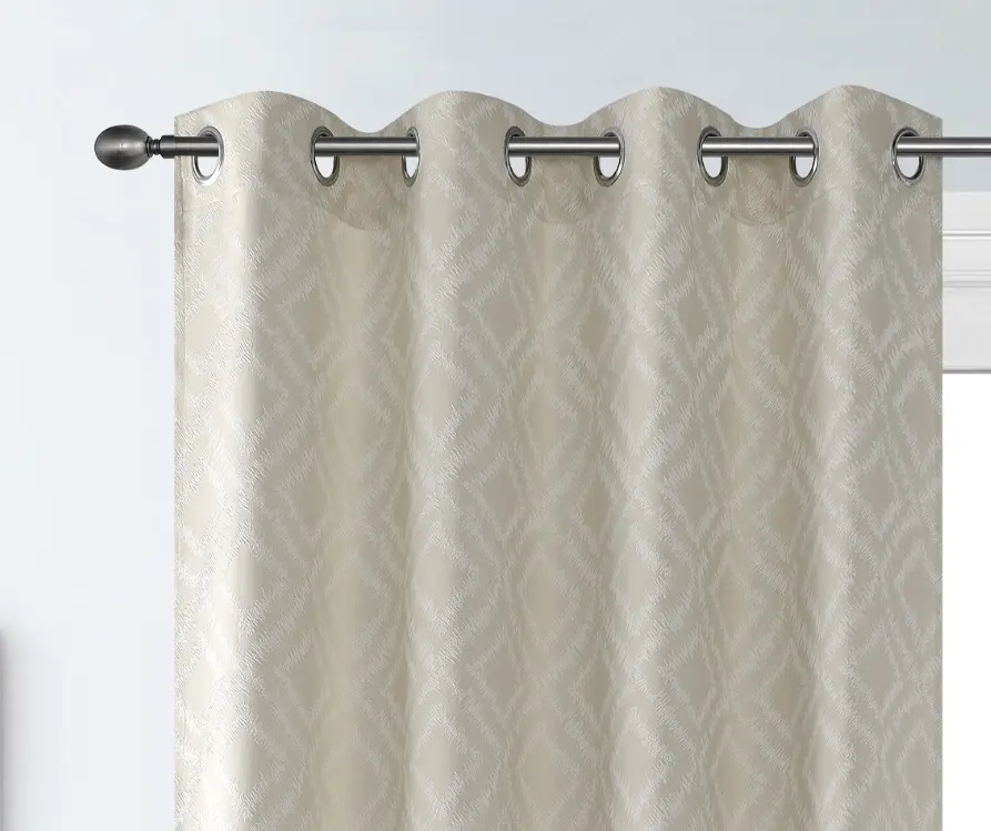 XXC Hochwertige Jacquard Vorhang Designs Weiche Günstige 100% Polyester Vorhang Jacquard Stoff Perle Seil Erker Fenster Tülle 160gsm
