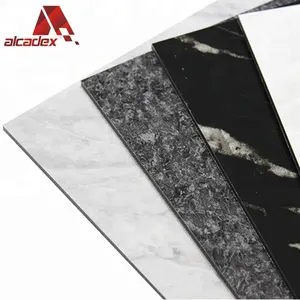 Marmer Finish Aluminium Komposit Panel Eksterior Bangunan Tirai Granit ACP Lembar ACM Dekorasi Dinding Cladding Facade