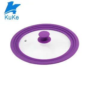 OEM manufacture tempered glass purple silicone universal lid