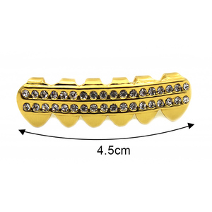 Gioiello per il corpo Hip Hop con denti di strass ghiacciati con denti in alto e in basso - Product Image 4