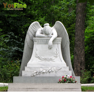 Zwart Graniet Wit Marmer <span class=keywords><strong>Baby</strong></span> Angel Grafzerk Monument - Product Image 6