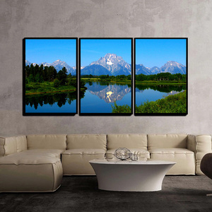 Articles <span class=keywords><strong>de</strong></span> décoration <span class=keywords><strong>de</strong></span> la maison toile tendue personnalisée lac et <span class=keywords><strong>montagne</strong></span> Photo impression Nature <span class=keywords><strong>paysage</strong></span> photo toile peinture - Product Image 3