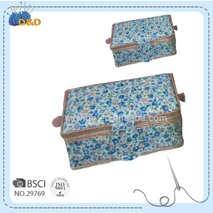 D & D Boîte à <span class=keywords><strong>couture</strong></span> en tissu polyester et bois multifonctionnelle faite à la main Panier de rangement Vente en gros à usage domestique Construction en corde de coton - Product Image 3