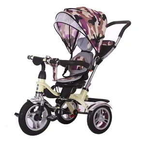 Bébé Tricycle Avec Parapluie 360 Degrés Rotation Siège Enfants Enfant Chariot Tricycle À Pédales