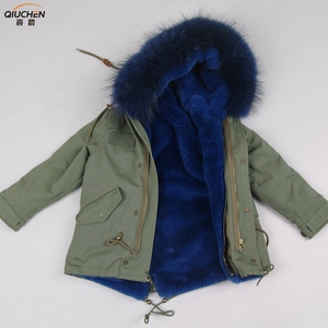 Desgaste de los niños 2018 bebé de la capa del invierno de las muchachas capa de los niños sable Faux piel con capucha <span class=keywords><strong>parka</strong></span> - Product Image 5