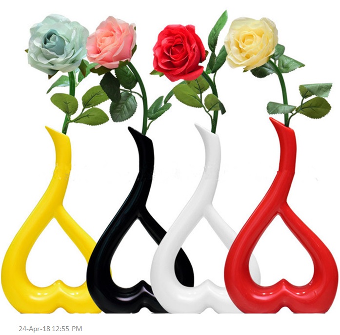 Heart Shaped Vase Home Decor Ceramic Flower Pot