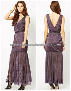 Gasa larga maxi vestido sin mangas con encanto(S4049) - Product Image 1