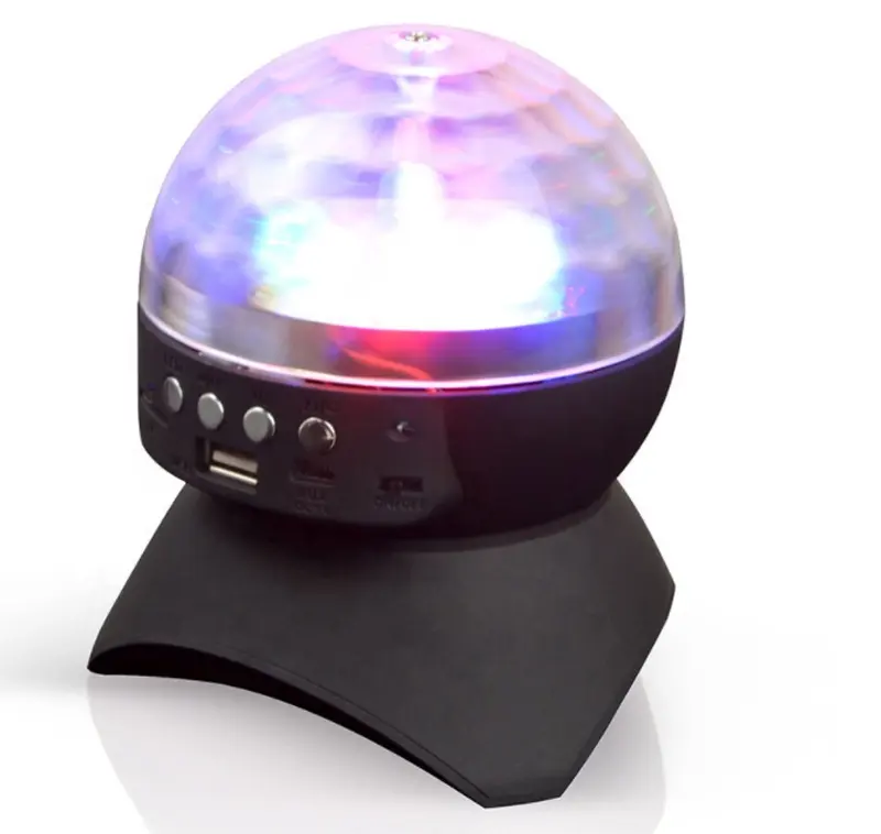 Haut-parleur bluetooth de fête Disco, bal de cristal, lumière intégrée, éclairage effets de scène, couleur RGB LED, Support TF AUX FM