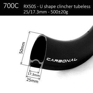 <strong>Rim</strong> Brake Carbon Wheels Road <strong>Bicycle</strong> High TG Resin Carbon <strong>Rims</strong> 700c Clincher 50mm <strong>Deep</strong> Tubeless Compatible - Product Image 2