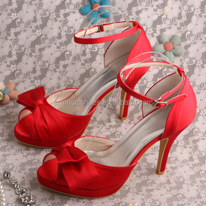 Phụ nữ màu đỏ mùa hè Dép 2025 nền tảng nhảy gót 10cm - Product Image 1