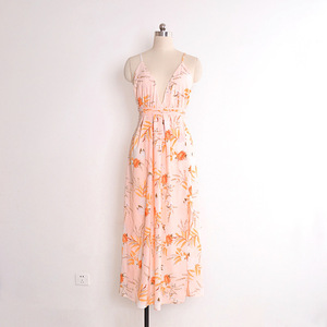 <span class=keywords><strong>Longue</strong></span> <span class=keywords><strong>robe</strong></span> de plage, vêtement vintage, imprimé Floral, tenue d'été à bandes, col en V, <span class=keywords><strong>dos</strong></span> <span class=keywords><strong>nu</strong></span> Sexy - Product Image 2