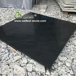Honed Black Slate Fireplace <strong>Hearth</strong> <strong>Slabs</strong> for Stove - Product Image 3