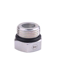 Acero al Carbono SAE de Fabricación Zhejiang #   Conector de Manguera Hidráulica 090109A, Zincado, Rosca UNF ORB, Accesorios de Tubería Hexagonales Huecos