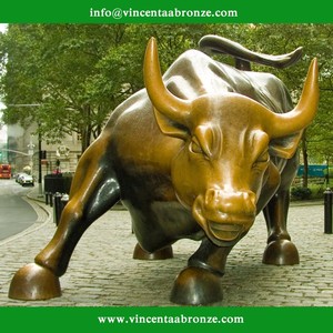 2015 caliente de la venta del jardín de la decoración de wall street bull estatua duplicación - Product Image 1