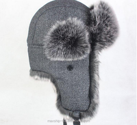 50% lana de invierno mongol Ushanka cazador ruso sombrero de estilo