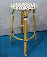 Tabouret de comptoir en rotin style bistrot français
