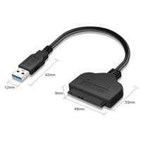 USB 3,0 a Sata 22pin Datos Laptop Cable de alimentación Adaptador 2,5 "Pulgadas HDD Controlador de disco duro Usb a Sata Cable