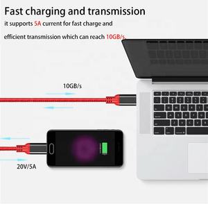 Cavo USB 3.1 Tipo <span class=keywords><strong>C</strong></span> di Fabbrica, Cavo Dati USB <span class=keywords><strong>C</strong></span> 1M Intrecciato in Nylon, 5A 10Gbps Gen Ricarica Rapida per Laptop PC Telefono Cellulare - Product Image 5