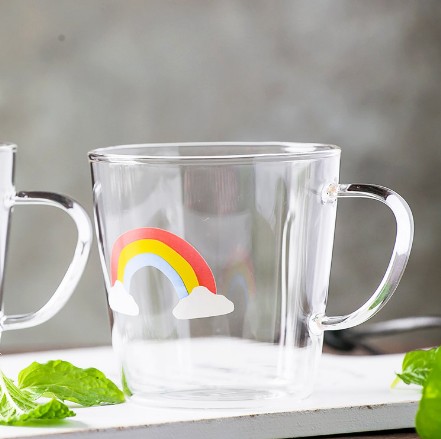 OEM borosilicate glass single wall glass cup high clear tea mug for drinking