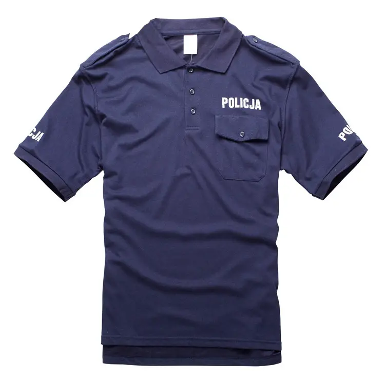 Servizio personalizzato riflettente blu Navy Security Officer uniformi poliestere cotone Po pidocchi Polo Shirt