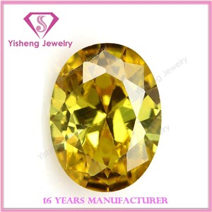 หินบุษราคัมสีเหลืองรูปไข่เทียมสำหรับทำสร้อยคออัญมณีเซอร์โคเนียเพชรสังเคราะห์จาก3A 5A สีส้มสีชมพูสีขาวใช้ในห้องทดลอง - Product Image 2