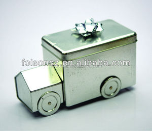 รถรูปร่างลูกอมดีบุกสามารถกล่องที่กำหนดเองที่มีโลโก้กล่องดีบุก - Product Image 3