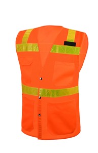 Gilet di Sicurezza ad Alta Visibilità con Multi Tasche, Giacca Riflettente con Zip per Traffico Stradale, Gilet Corto per Sicurezza e Costruzioni - Product Image 3