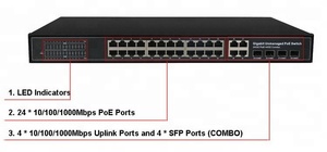 CCTV công suất cao PoE chuyển đổi công nghiệp SFP Gigabit Ethernet, Hệ thống camera an ninh 48V 4 8 16 24 48 cổng 8 cổng 24ch (Combo) - Product Image 6