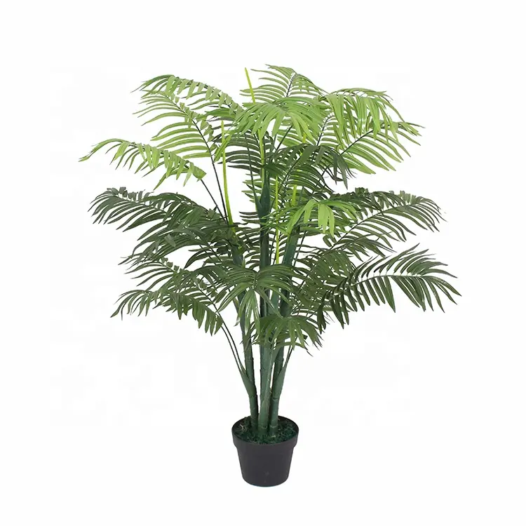 निर्माता थोक पर्यावरण के अनुकूल हरी पत्ते पौधे 125cm कृत्रिम पाम kwai पेड़