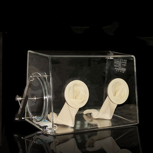 Caja de guantes de acrílico transparente para laboratorio, para operación aislada - Product Image 6