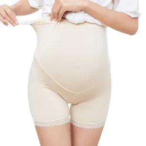 女性のハイウエスト腹部サポートマタニティパンティーと妊娠中の女性のためのレースサイド付きサイズ調節可能なランジェリーパンティー