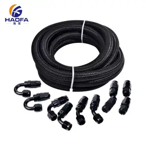 an6 synthetic rubber hose 5 meters and 10 aluminum hose ends connector suit assembly transmission hydraulic hose swivel end