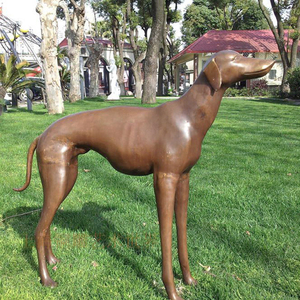 家または屋内の装飾メタルクラフト等身大ブロンズグレイハウンド犬の像 - Product Image 1