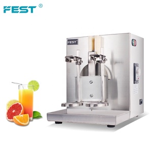 FEST-máquina mezcladora de té de burbujas, máquina de boba de leche, té de boba automático, 2 tazas de plástico, máquina agitadora de leche de té de burbujas