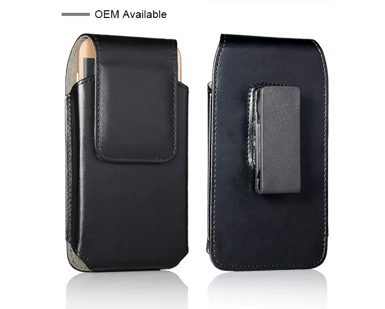 Universele Telefoon Gevallen Horizontale Riemclip Holster Leather Pouch Case iphone X 7 plus voor samsung s9 plus