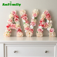 26 lettres florales avec initiales, cadeau de bébé, Art mural