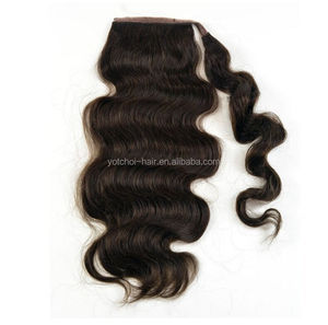 Profesional excelente calidad brasileña rizada afro rizado del pelo recto cola de caballo con cordón de te negro de las mujeres - Product Image 3