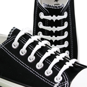 2025 nouveaux lacets de chaussures en Silicone en forme de chauve-souris à la mode remplacent les lacets de chaussures en Silicone sans cravate