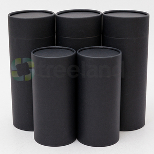 Brown white kraft paper <strong>coffee</strong> cardboard <strong>tube</strong> packaging biodegradable recycled  black based - Product Image 4