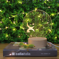 Table de chevet décorative en bois, lampe de bureau en acrylique 3D, veilleuse en acrylique laser, cadeau pour enfants, pour hôtel