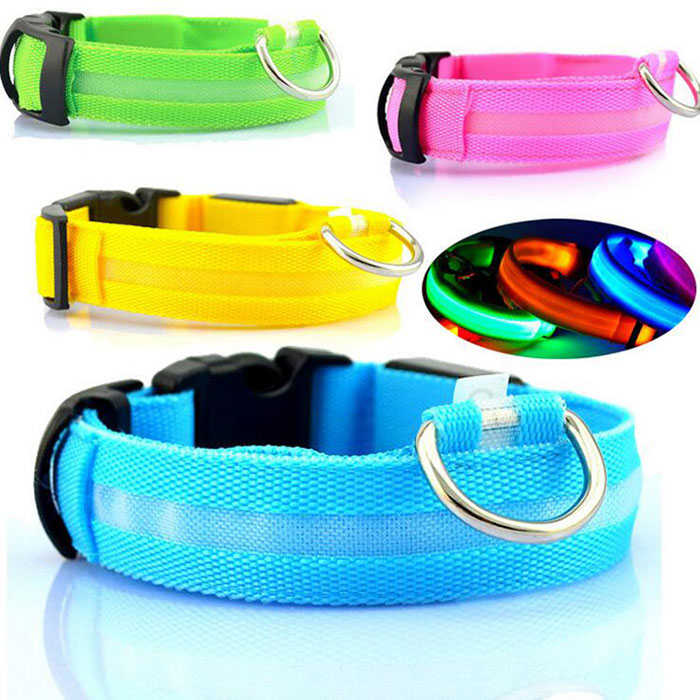 Commercio all'ingrosso light up collare di cane di trasporto campioni led collare di cane