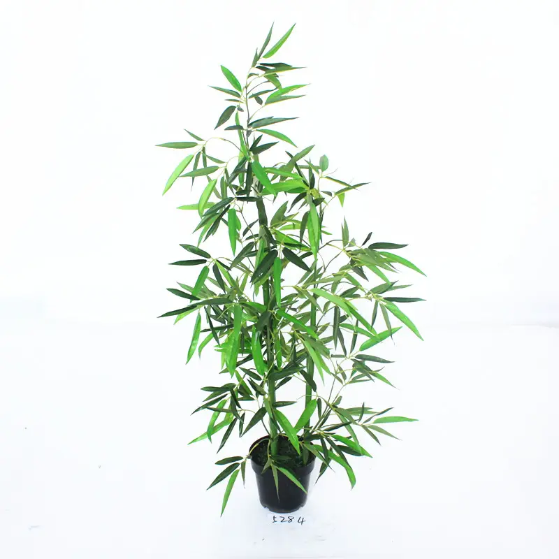 Ramas decorativas para exteriores, plantas artificiales de bambú de la suerte, hojas de árbol, plantas artificiales de bambú, 5284