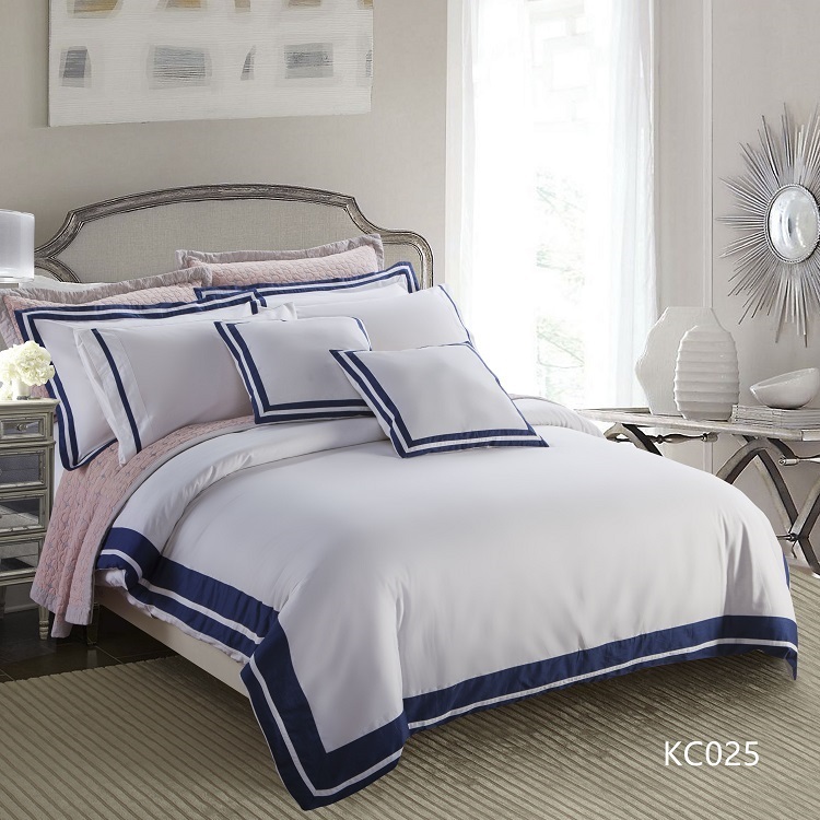 KOSMOS precio al por mayor la mejor calidad ropa de cama de microfibra de encaje bordado hotel cama edredón conjunto