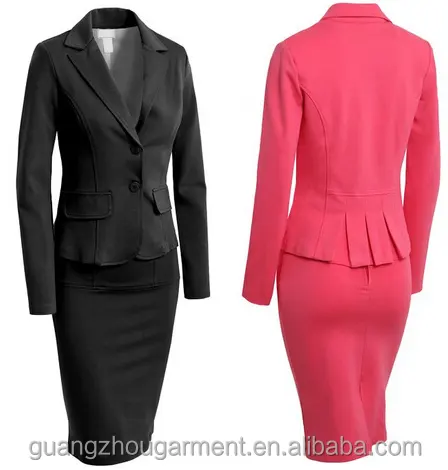 2022 ladies long sleeve blazer and skirt set, women business suits