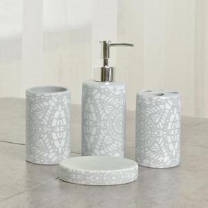 אביזרי אמבטיה סט 4-חתיכות קרמיקה מתנת סט מתקן סבון צלחת כוס מברשת שיניים מחזיק - Product Image 2