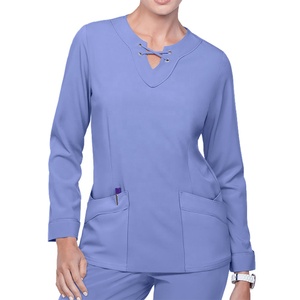 <span class=keywords><strong>Divisa</strong></span> Ospedaliera a Maniche Lunghe Economica all'Ingrosso, Set Uniforme per Infermieri, Abbigliamento Medico in Spandex/Poliestere - Product Image 1