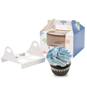 Hot Bán Màu Xanh Màu Sao In Ấn Với Cửa Sổ 1 <span class=keywords><strong>Cupcake</strong></span> Hộp Với Xử Lý Và Chèn Duy Nhất <span class=keywords><strong>Cupcake</strong></span> Hộp - Product Image 6