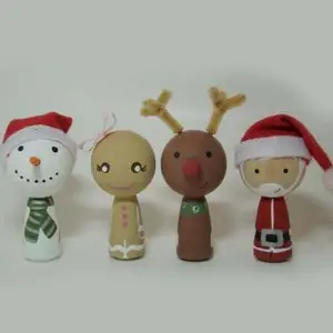 Wooden Christmas Santa/Reindeer/Snowman/Biscuitman Peg Dolls
